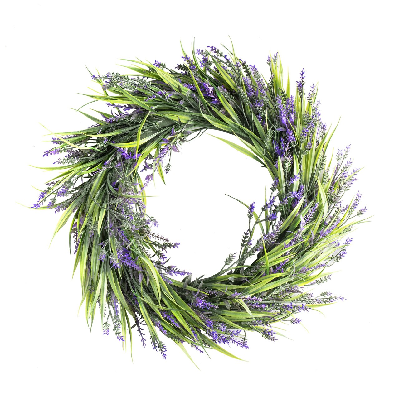 16” Lavender Wreath Front Door Small Artificial Flower Farmhouse Purple Wreath for Wall Window Wedding Decor Outdoor Indoor Home Decoration